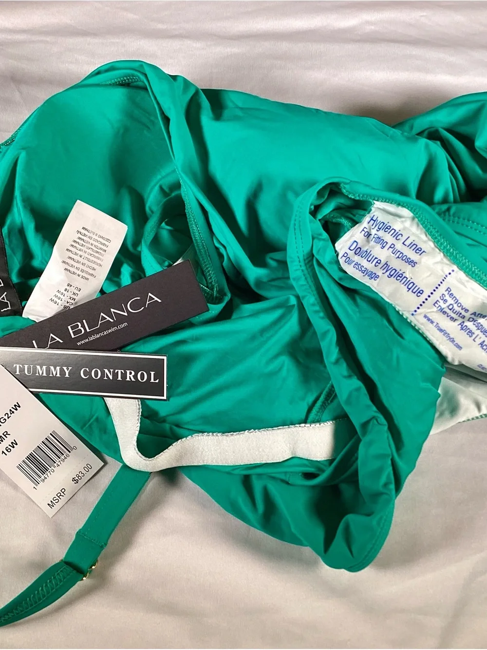 La Blanca Teal Green Ruched Women’s One-Piece Swimsuit